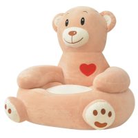 8718475509103_a_en_hd_1 Scaun din pluș pentru copii cu model urs, maro