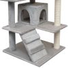 Ansamblu pentru pisici cu funie de sisal, 125 cm, gri