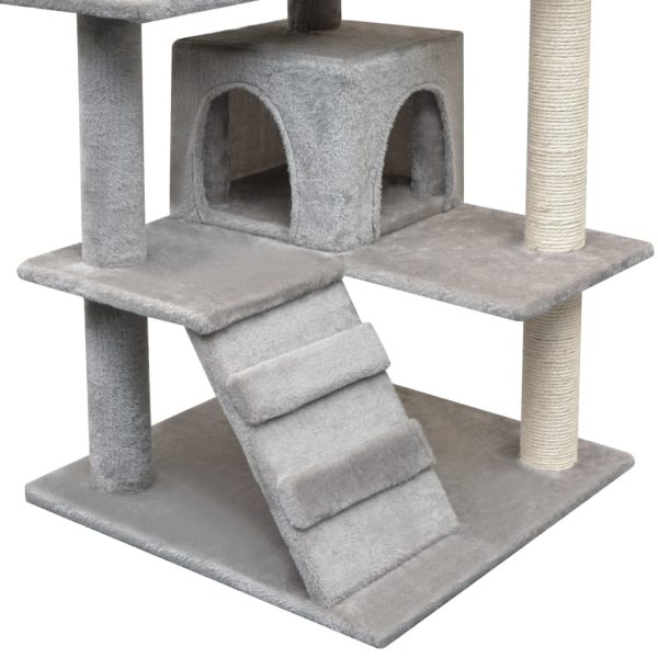 Ansamblu pentru pisici cu funie de sisal, 125 cm, gri