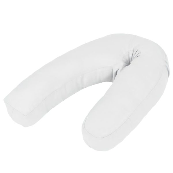 vidaXL Pernă de sarcină în formă de J, alb, 54x(36-43) cm