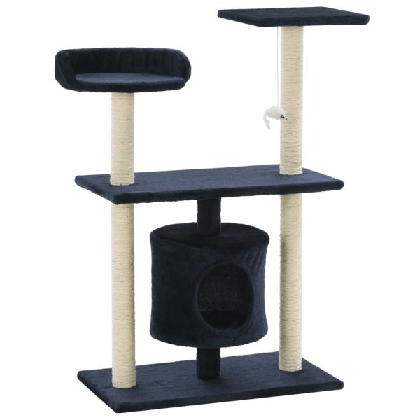 Ansamblu pisici, stâlpi din funie sisal, 95 cm Albastru închis