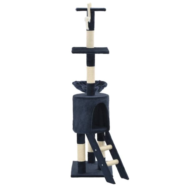 Ansamblu pisici stâlpi din funie sisal, 138 cm, albastru închis