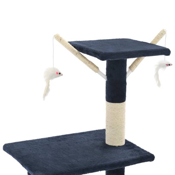 Ansamblu pisici stâlpi din funie sisal, 138 cm, albastru închis