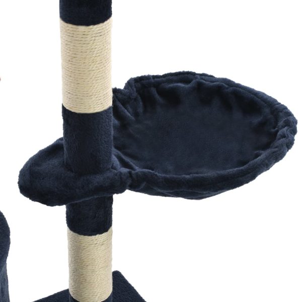 Ansamblu pisici stâlpi din funie sisal, 138 cm, albastru închis