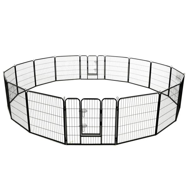 8718475716310_g_en_hd_3.jpg vidaXL Țarc pentru câini, 16 panouri, oțel, 80 x 80 cm, negru