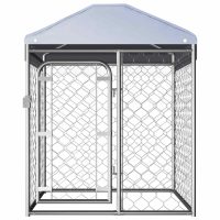 vidaXL Padoc pentru câini de exterior, cu acoperiș, 100 x 100 x 125 cm