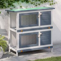 8719883737577_m_en_hd_1-1 vidaXL Cușcă de iepuri pentru exterior, 4 uși, gri, lemn