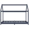 vidaXL Cadru de pat pentru copii, gri, 80 x 160 cm, lemn masiv de pin