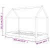 vidaXL Cadru de pat pentru copii, gri, 80 x 160 cm, lemn masiv de pin