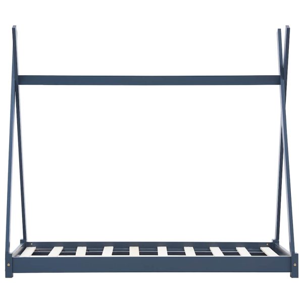 vidaXL Cadru pat de copii, gri, 70 x 140 cm, lemn masiv de pin