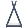 vidaXL Cadru pat de copii, gri, 70 x 140 cm, lemn masiv de pin