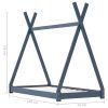vidaXL Cadru pat de copii, gri, 70 x 140 cm, lemn masiv de pin