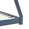 vidaXL Cadru de pat de copii, gri, 80 x 160 cm, lemn masiv de pin