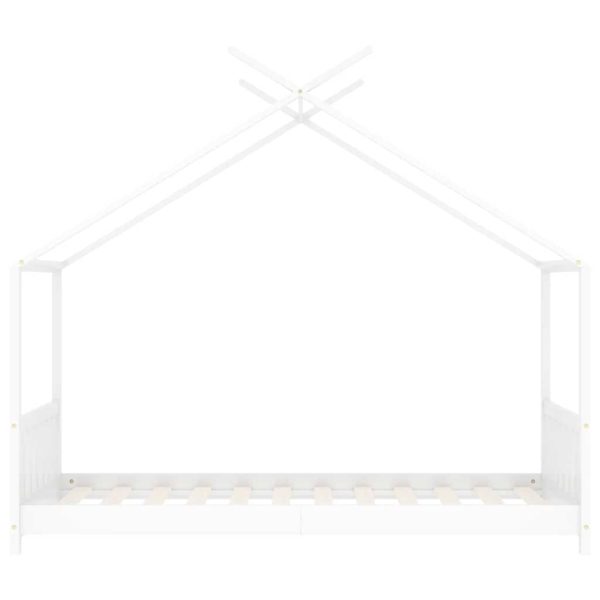 vidaXL Cadru de pat pentru copii, alb, 70 x 140 cm, lemn masiv de pin