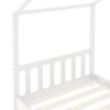 vidaXL Cadru de pat pentru copii, alb, 70 x 140 cm, lemn masiv de pin