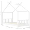 vidaXL Cadru de pat pentru copii, alb, 70 x 140 cm, lemn masiv de pin