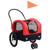 Remorcă bicicletă & cărucior 2-în-1 pentru animale, roșu/negru
