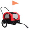 Remorcă bicicletă & cărucior 2-în-1 pentru animale, roșu/negru