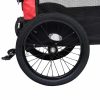 Remorcă bicicletă & cărucior 2-în-1 pentru animale, roșu/negru