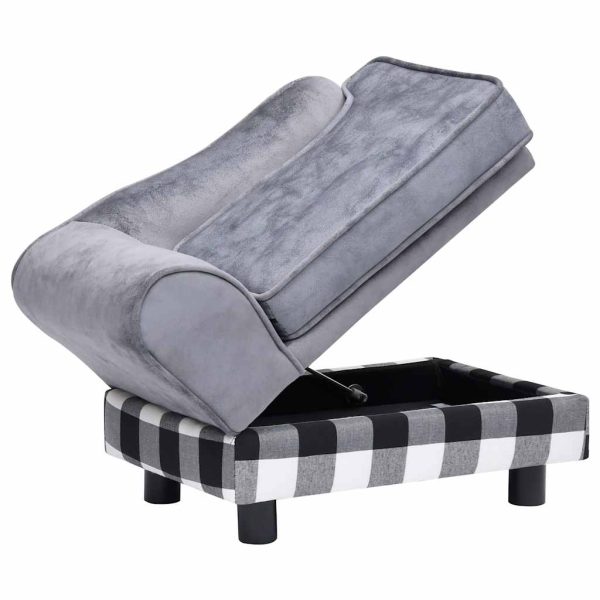 vidaXL Canapea pentru câini, gri, 57x34x36 cm, pluș