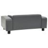vidaXL Canapea pentru câini, gri, 81x43x31 cm, pluș & piele ecologică
