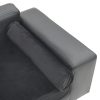 vidaXL Canapea pentru câini, gri, 81x43x31 cm, pluș & piele ecologică