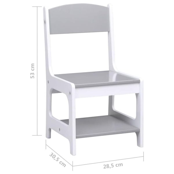 Masă pentru copii, cu 2 scaune, alb, MDF