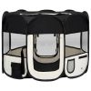 Țarc de câini pliabil cu sac de transport, negru, 90x90x58 cm