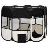 Țarc de câini pliabil cu sac de transport, negru, 90x90x58 cm