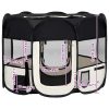 Țarc de câini pliabil cu sac de transport, negru, 90x90x58 cm