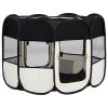 Țarc de câini pliabil cu sac de transport, negru, 90x90x58 cm