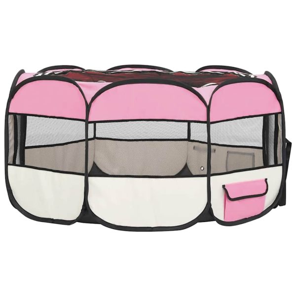 8720286204894_g_en_hd_2-1 Țarc de câini pliabil cu sac de transport, roz, 145x145x61 cm