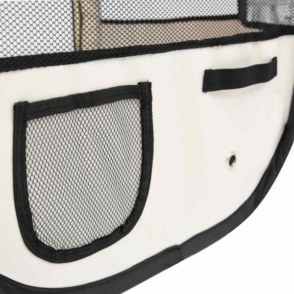 Țarc joacă pliabil câini cu sac de transport albastru 110x110x58 cm