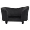 vidaXL Canapea pentru câini negru 69x49x40 cm, pluș/piele ecologică
