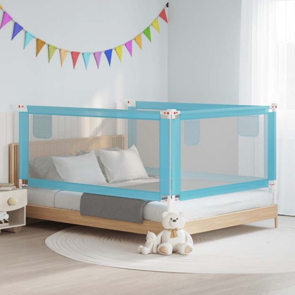 vidaXL Balustradă de protecție pat copii, albastru, 190x25 cm, textil