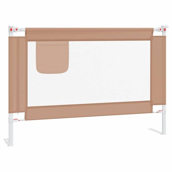 vidaXL Balustradă de protecție pat copii, gri taupe, 100x25 cm, textil