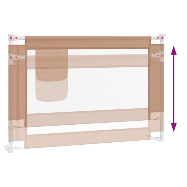 vidaXL Balustradă de protecție pat copii, gri taupe, 100x25 cm, textil