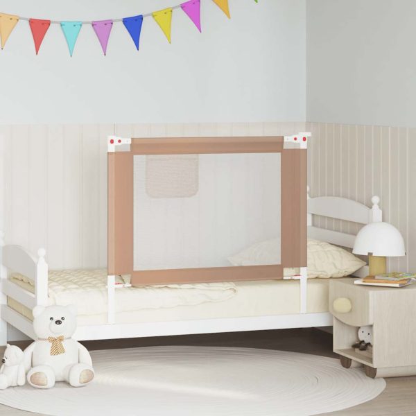 vidaXL Balustradă de protecție pat copii, gri taupe, 100x25 cm, textil