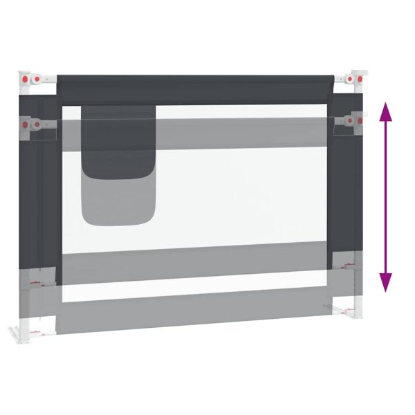 vidaXL Balustradă de protecție pat copii, gri închis, 90x25 cm, textil