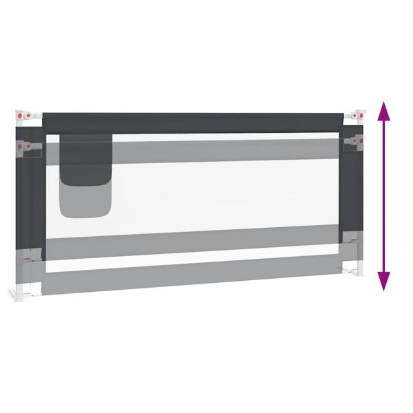 vidaXL Balustradă de protecție pat copii, gri închis, 200x25 cm textil