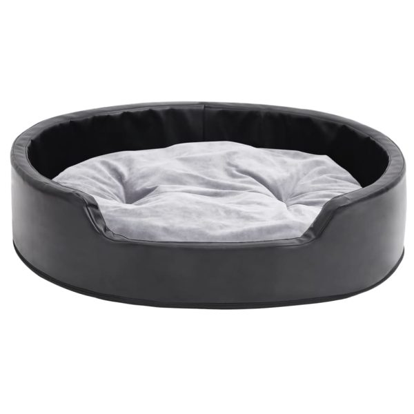 8720286430767_g_en_hd_1 vidaXL Pat pentru câini, negru/gri, 79x70x19 cm, pluș/piele ecologică