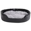 vidaXL Pat pentru câini, negru/gri, 99x89x21 cm, pluș/piele ecologică