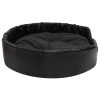 vidaXL Pat pentru câini, negru, 90x79x20 cm, pluș/piele ecologică