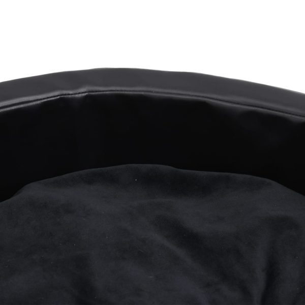 vidaXL Pat pentru câini, negru, 90x79x20 cm, pluș/piele ecologică