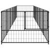 Padoc pentru câini, negru, 6 m², oțel