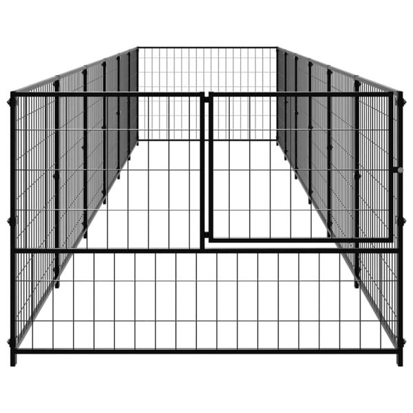 Padoc pentru câini, negru, 6 m², oțel