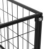 Padoc pentru câini, negru, 6 m², oțel