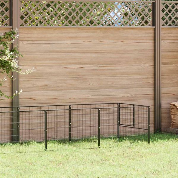 Padoc pentru câini, negru, 6 m², oțel