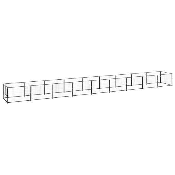 Padoc pentru câini, negru, 9 m², oțel
