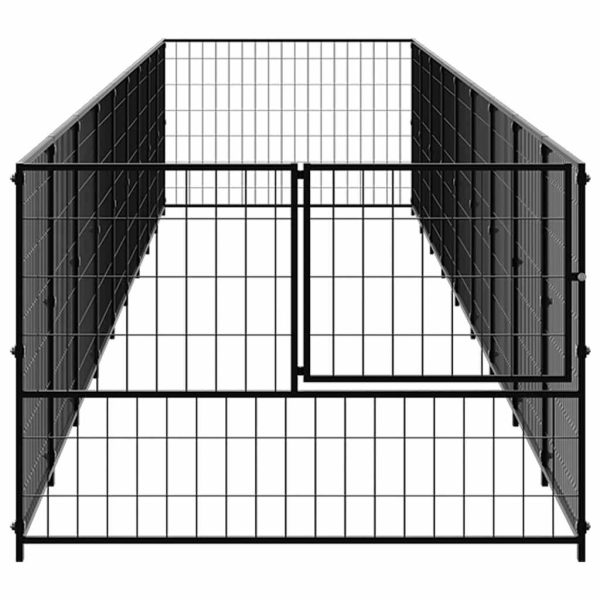 Padoc pentru câini, negru, 9 m², oțel